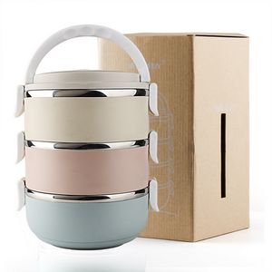 2100ml 304 Stainless Steel Thermal Lunch Box Multi-layer Sealing Combination Basket Picnic Lunch Box