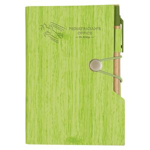 Woodgrain Look Notebook With Sticky Notes And Flags