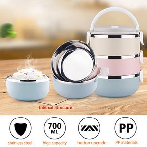 2100ml 304 Stainless Steel Thermal Lunch Box Multi-layer Sealing Combination Basket Picnic Lunch Box